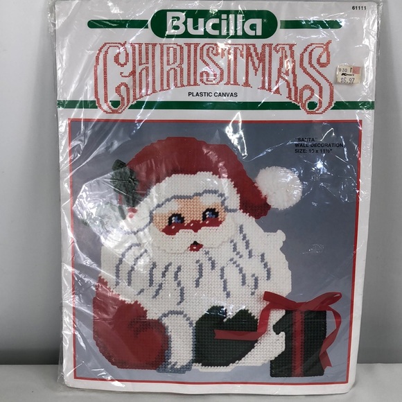 Bucilla Art Bucillla Diy Plastic Canvas Yarn Art Kit Santa Wall